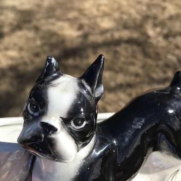 Vintage Accents Vintage Ceramic Boston Terrier Planter Iridescent
